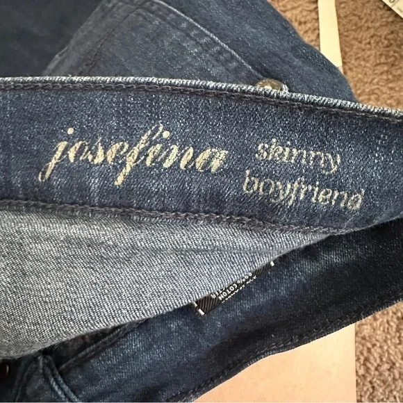 7 for all mankind josephina skinny boyfriend dark wash distressed jeans size 25 - Picture 11 of 14